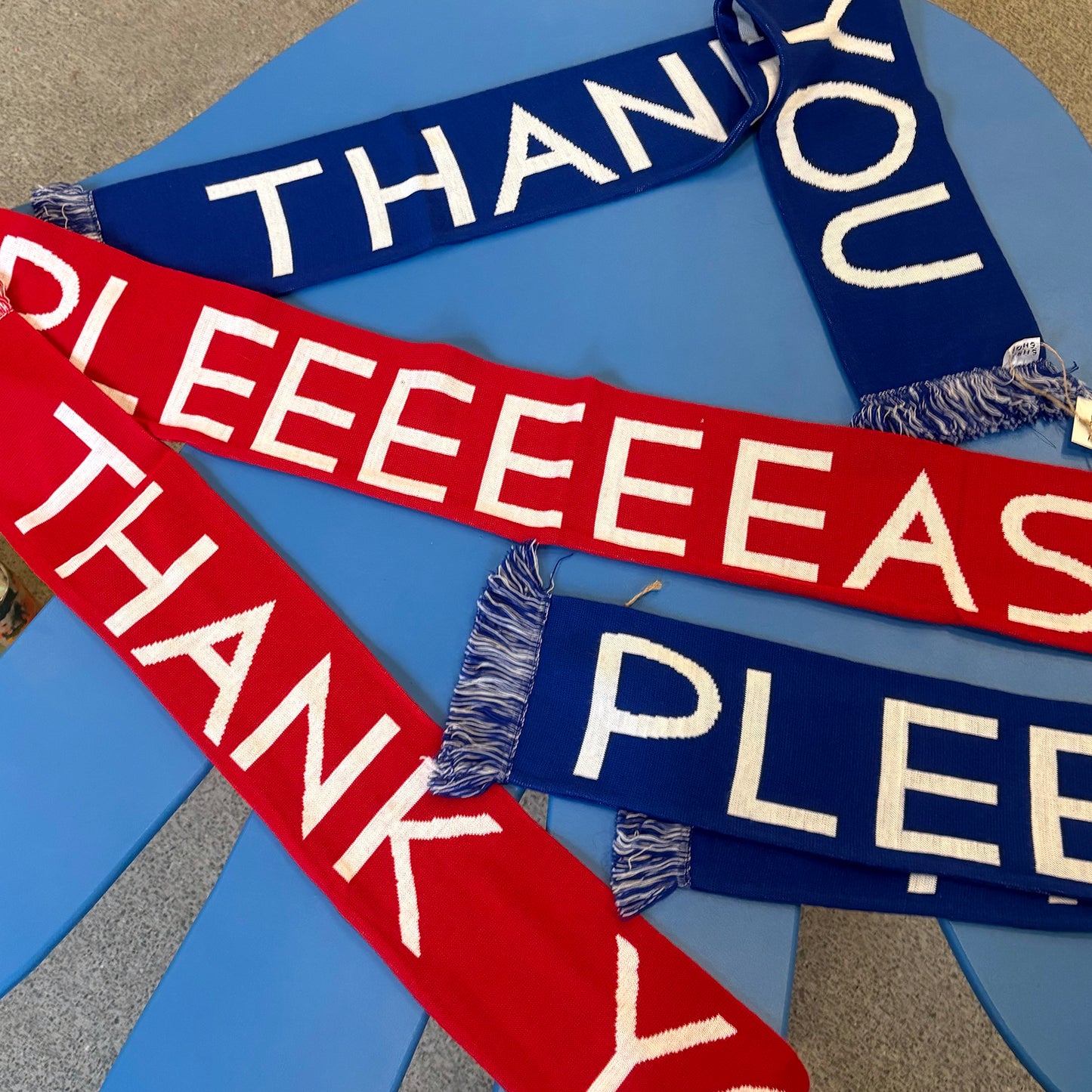 Pleeeeease / Thank You - Football Scarf by David Shrigley