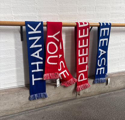 Pleeeeease / Thank You - Football Scarf by David Shrigley